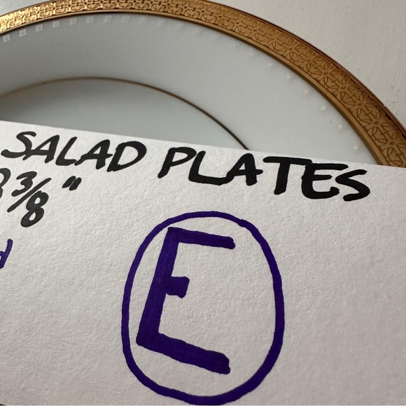 4 Noritake Salad Plates METROPOLITAN GOLD Encrusted Band Trim Contemporary China - Picture 12 of 13